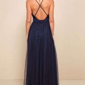 Lulu's Navy Backless Gown